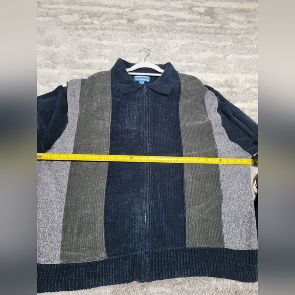 Staghill VTG Men's Striped Sweater - Blue and Gray - Picture 6 of 12